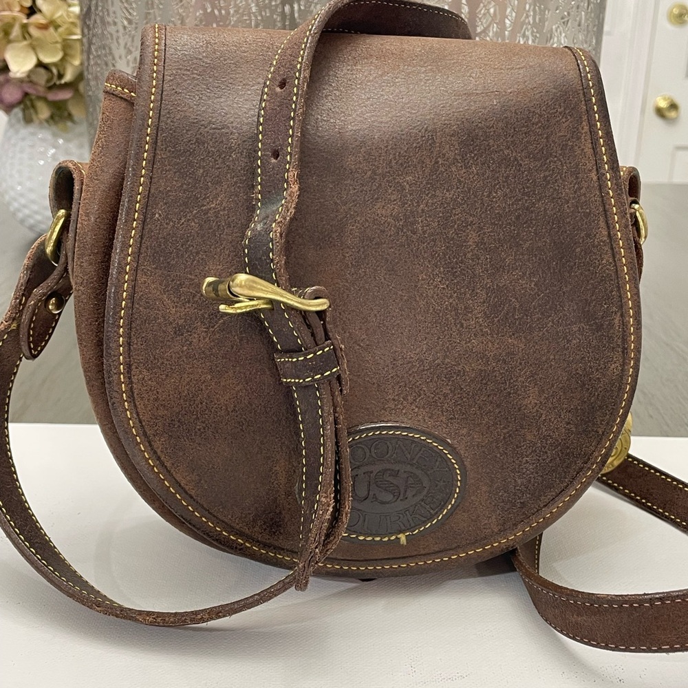Dooney & Bourke Brown Leather Saddle Crossbody